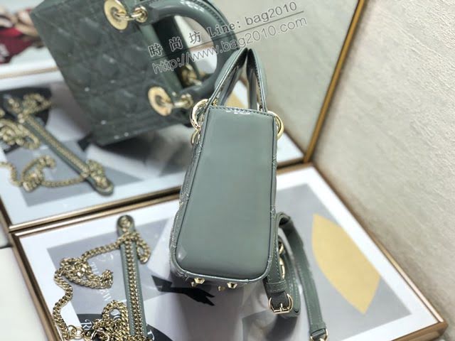 Dior女包 迪奧Lady Dior Mini經典3格漆皮戴妃包 Dior手提肩背斜挎包  dfk1781
